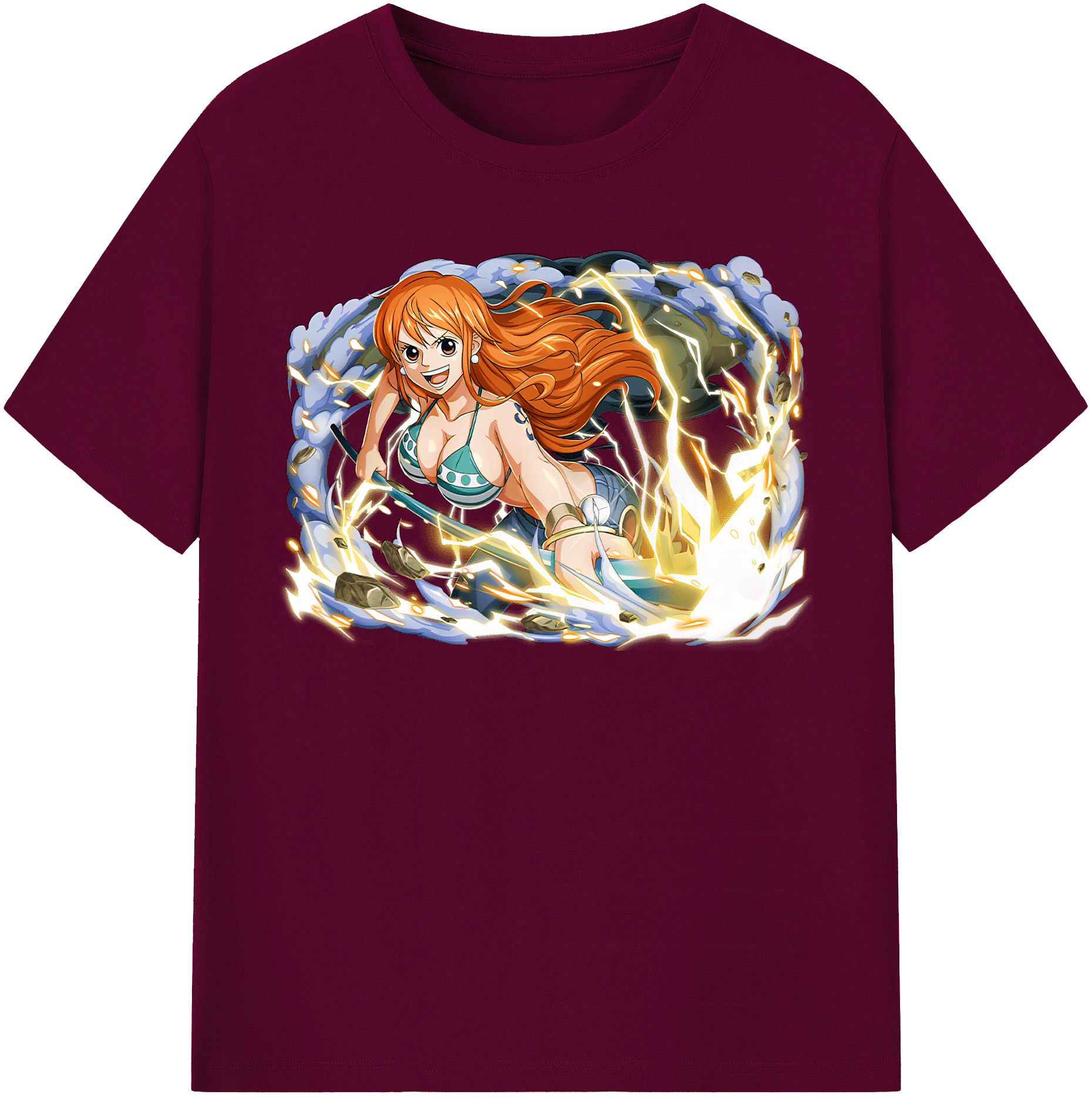 （画像用） ワンピース ナミ ONE PIECE Nami レディースカジュアルプリントTシャツ（綿100％）